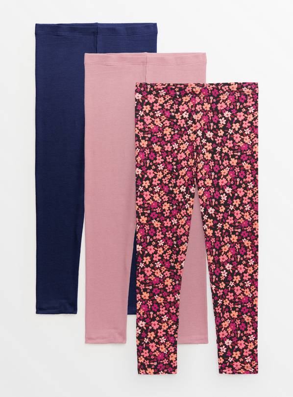 Daisy Print Leggings 3 Pack 8 years